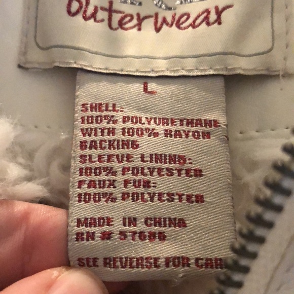 BKE Fur Lined Faux Leather Moto Jacket, Large - Picture 13 of 13